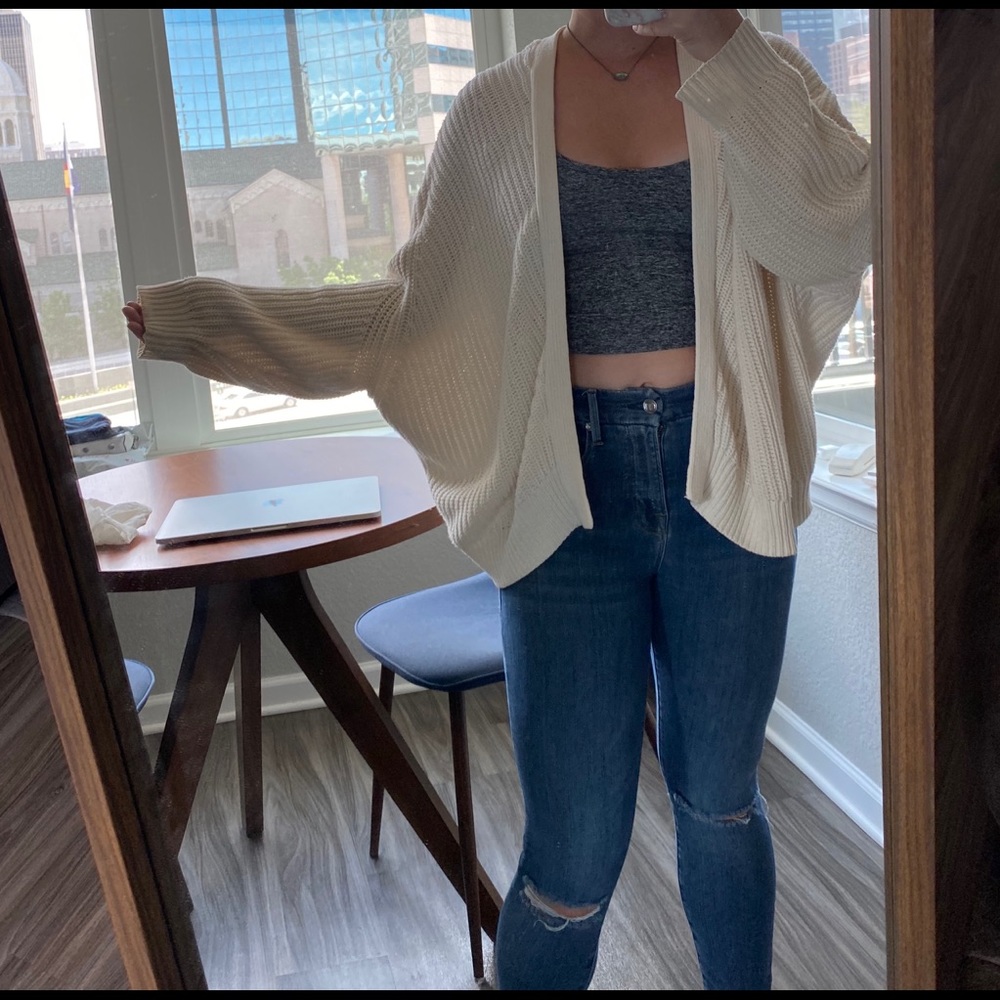Urban Outfitters dolman sleeve cream sweater